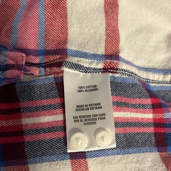 Woolrich Women’s Red and Blue Checkered Flannel Button Down Shirt Size M - Picture 5 of 5